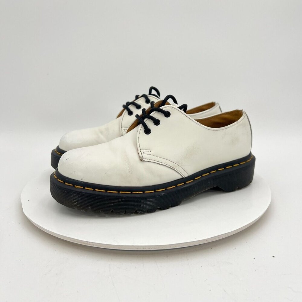 Dr. Martens 1461 Bex Women Size 7 White Smooth Leather Low Top Chunky Sole Boot